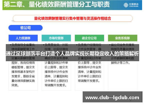 通过足球部落平台打造个人品牌实现长期稳定收入的策略解析
